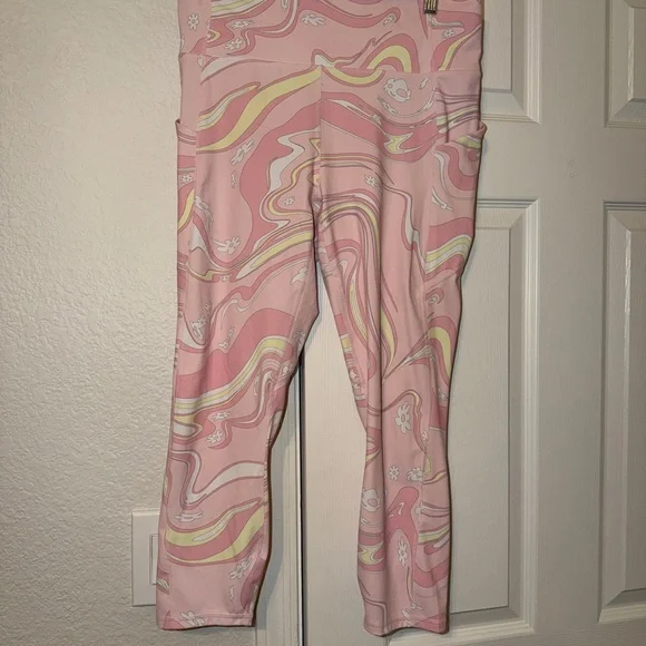 Fabletics Pink Swirl High-Rise Leggings - Picture 2 of 8